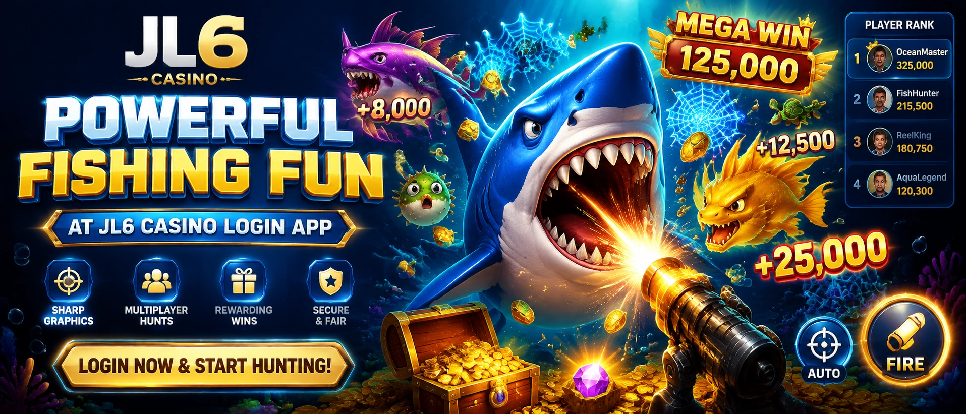 Fishing game room preview with bright arcade-style visuals