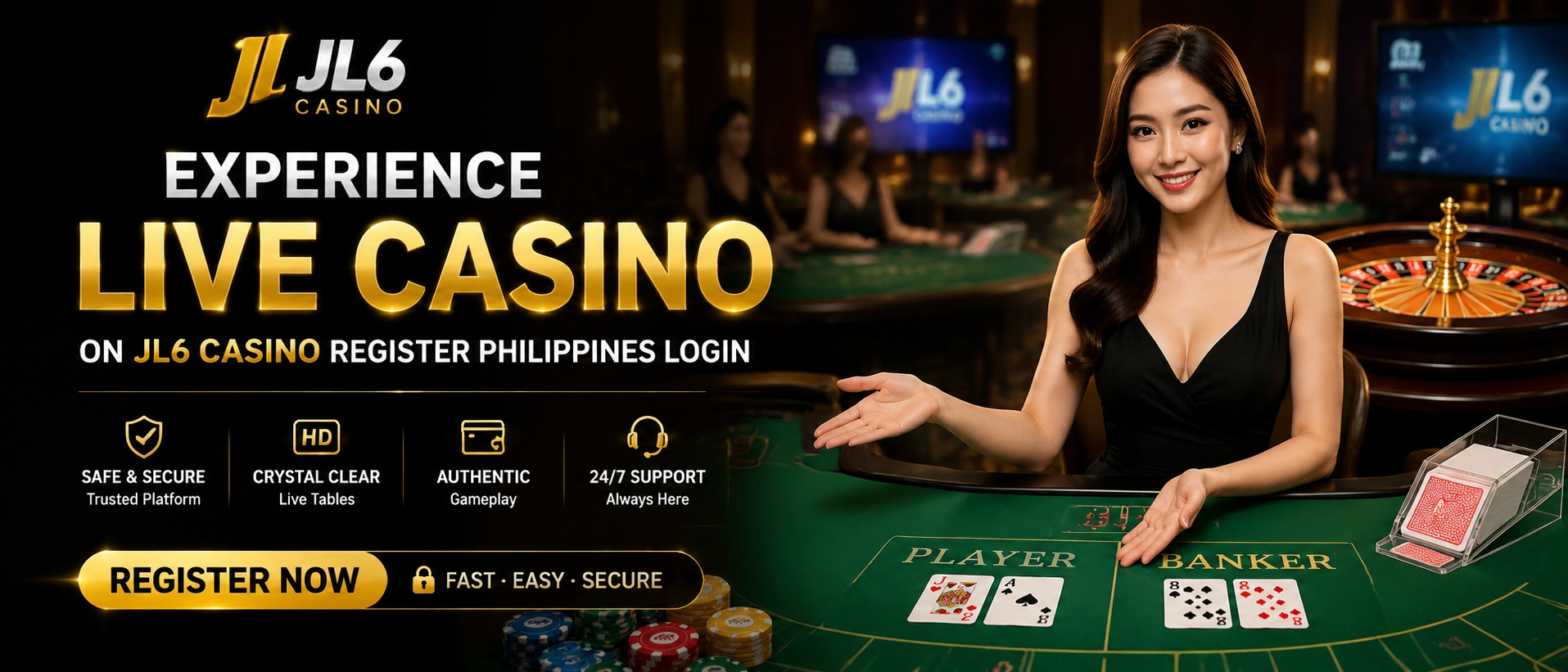 JL6 live casino lobby preview with table cards