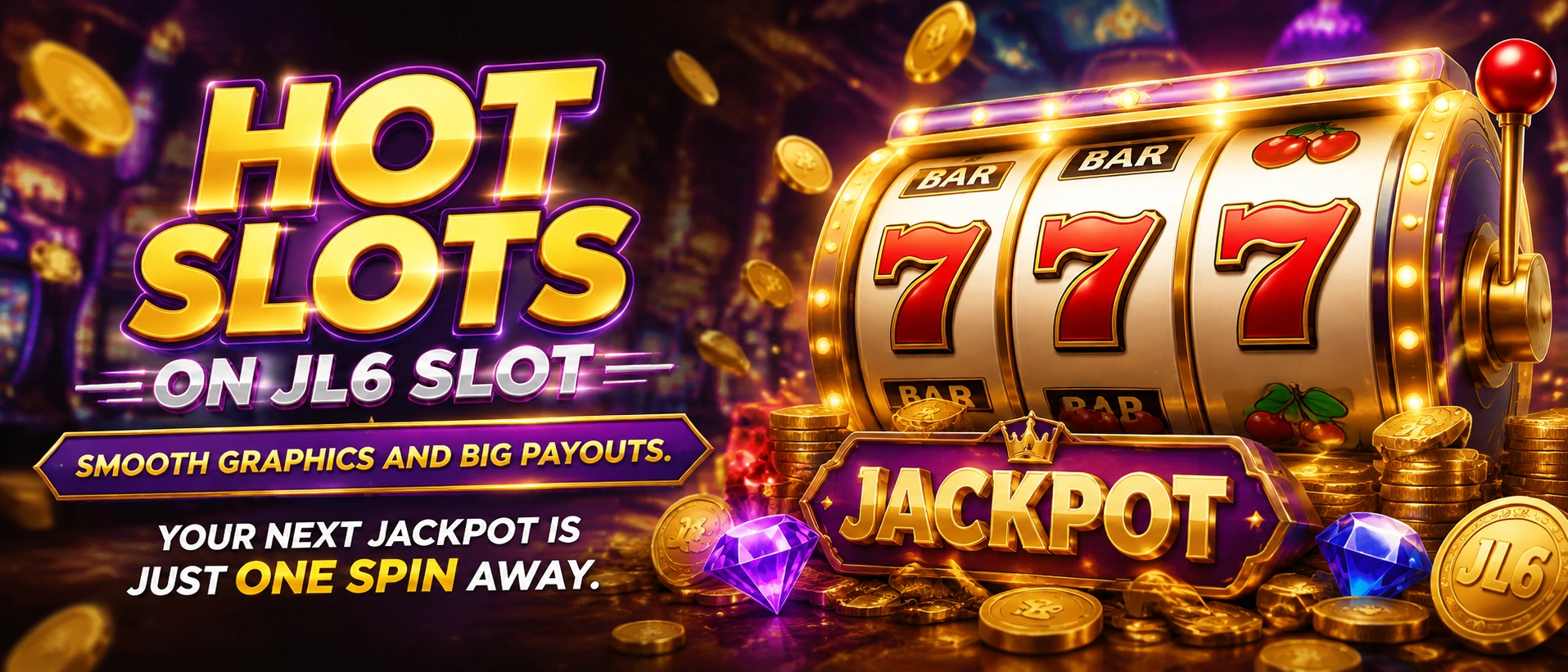 Slot game display with a dark themed interface
